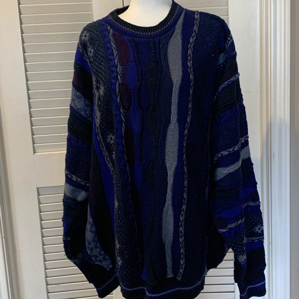 Vintage Tosani Crew Neck Long Sleeve Coogi Sweater Women's Navy 2XL90's
